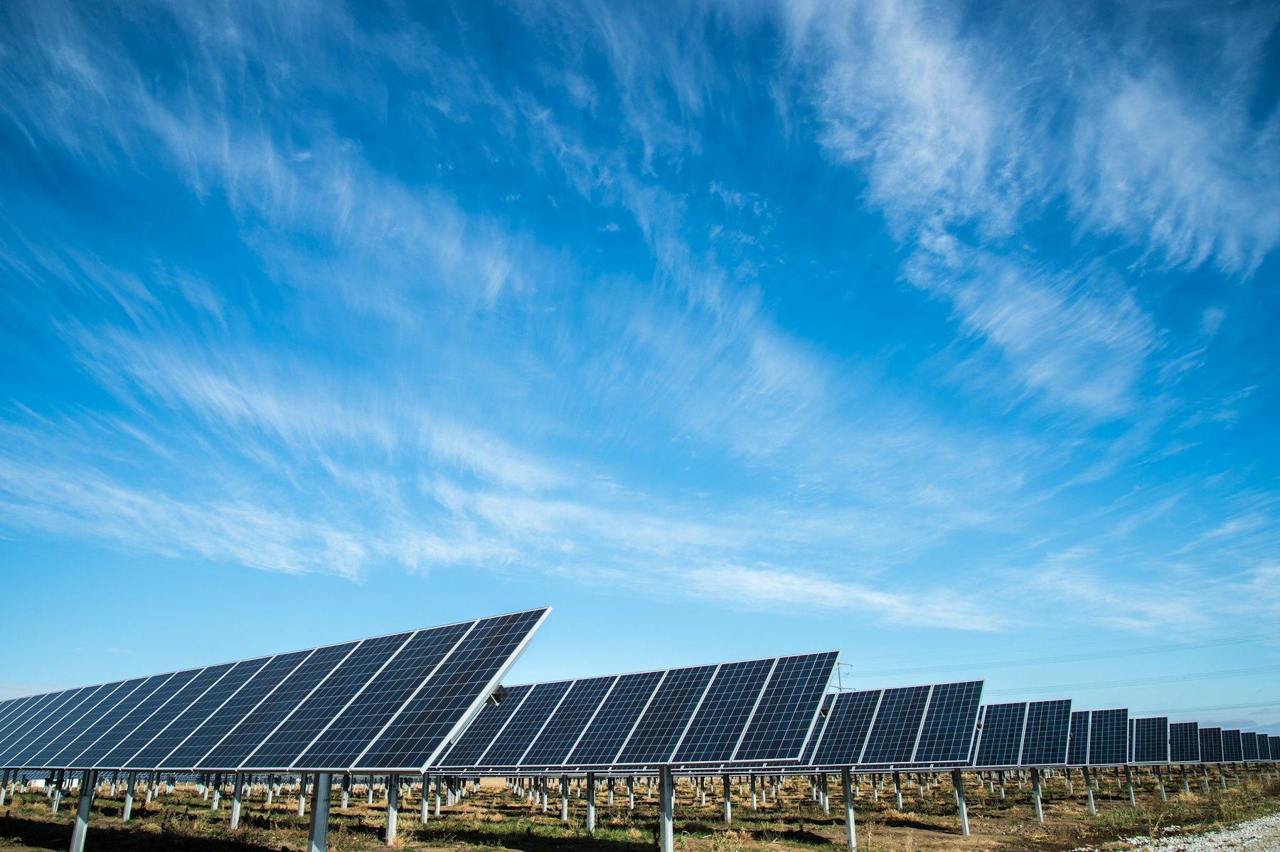 Usina solar montada em solo em propriedade rural